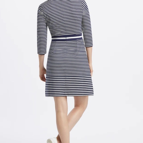 Draper James Stripe Persley Ponte Dress, size medium, Nassau navy multi stripe - Picture 6 of 6